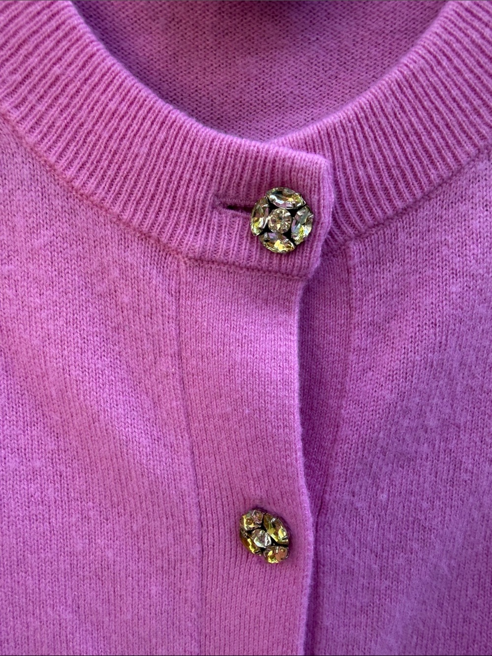 J. Crew 100% Cashmere Pink Crewneck Cardigan Sweater Size: S - Picture 4 of 7